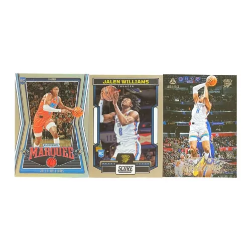 PANINI 2022 23 Thunder Jalen Williams Old Eight Новые звезды Tuck Спортивные карты 3 шт