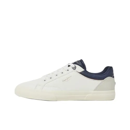 Pepe Jeans Амортизация Низкие Кроссовки для Скейтбординга Мужские Белые Синие