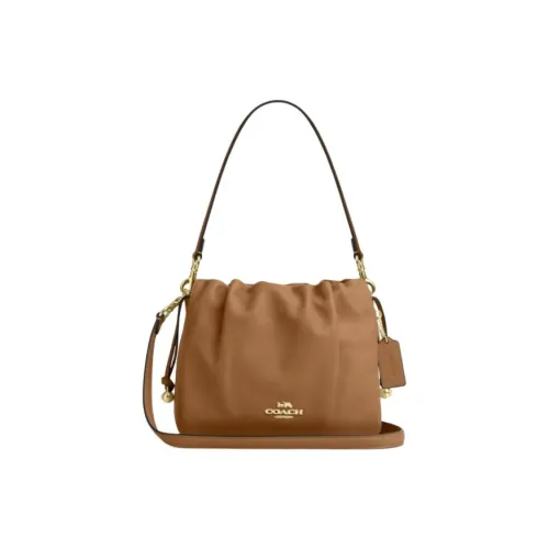 COACH Faye Коровья кожа Сумка на плечо Маленькая Женская Honeys Коричневый