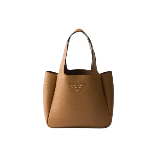 PRADA Кожа Тоут Сумка Сумка для покупок Сумка Маленькая Женская Карамель