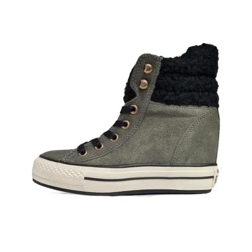 Converse Chuck Taylor All Star Slip Resistant Abrasion Resistant High Top Скейтборд Кроссовки Женские Темно-Серый