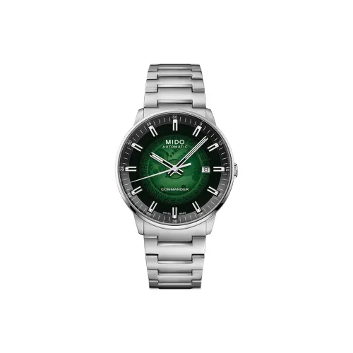 Mido Commander Collection Автоматический Механический Механизм Мужские Часы Часы 40 мм Зеленый Циферблат Металлический Ремешок