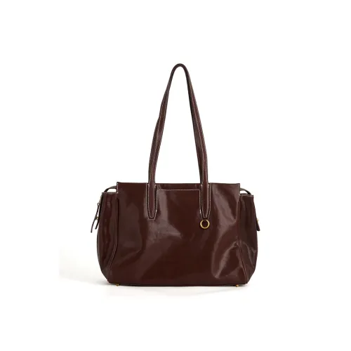 COCOEVA Сумка через плечо из коровьей кожи женская кофейного черного цвета