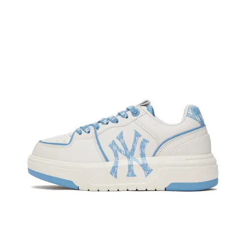 MLB New York Yankees Slip-resistant Abrasion-resistant Low-top Skateboard Shoes Unisex White Blue