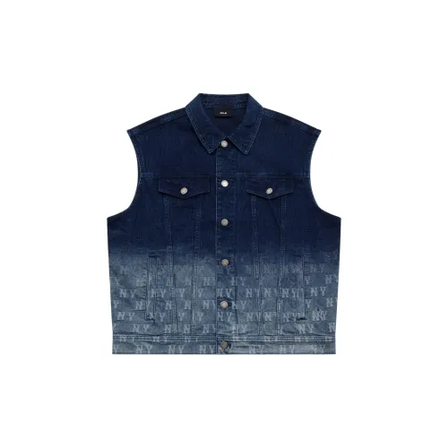 MLB MONOGRAM Коллекция New York Yankees SS25 Джинсовая жилетка Унисекс Темно-синий