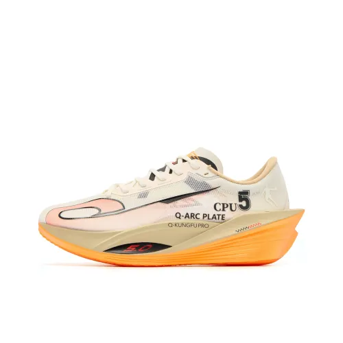 QIAODAN Phantom PB5,0 Беговые кроссовки Низкий верх Бежевый Оранжевый Мужской