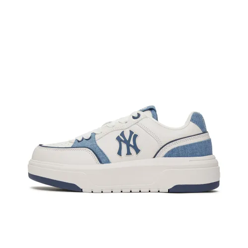 MLB New York Yankees Slip-resistant Abrasion-resistant Low-top Skateboard Shoes Unisex White Blue MLB Нью-Йорк Янкис Противоскользящие Устойчивые к истиранию Низкие Кеды для скейтбординга Унисекс Белый Синий