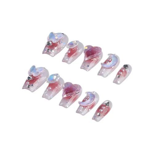 Fanze Ледяной Прозрачный Mocha False Nail Короткий LADDER Розовый Румяна Стейн 20 мм