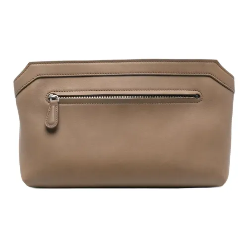 THE ROW Телячья кожа Клатч Стандартный Женский Коричневый