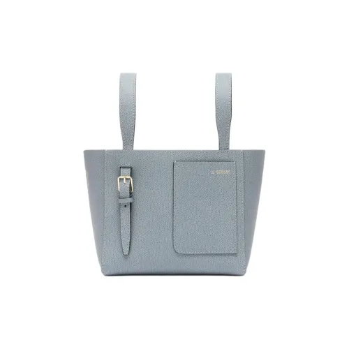 Valextra Телячья кожа Ведрообразная сумка Сумка на одно плечо Микро Женская Серый