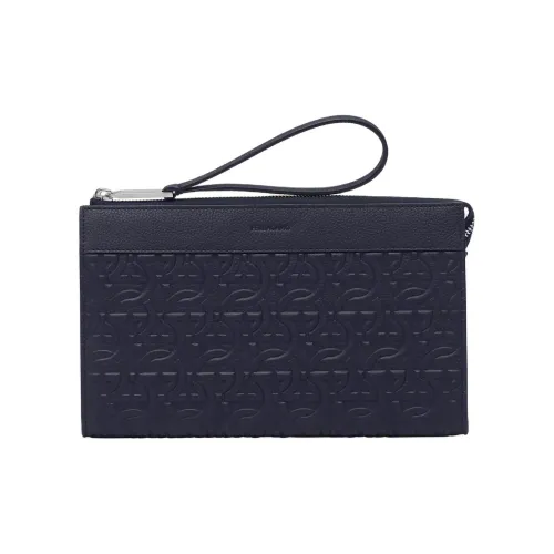 FERRAGAMO GANCINI Коровья кожа Клатч Мужской Полночный синий