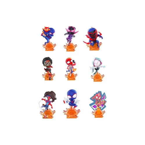 POP MART Паук Man Across the universe Паук Man Multiverse Odyssey Слепые коробки Один Blind Коробка Целая коробка 9 шт