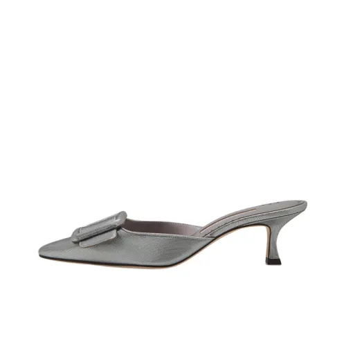 MANOLO BLAHNIK Домашние тапочки 5 см Женские Серые