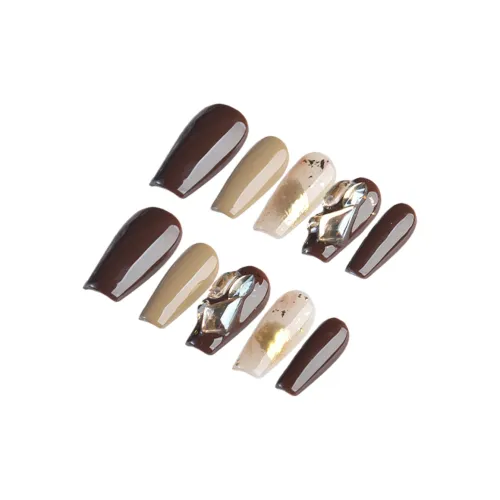 Fanze Осень и зима Сладкий Пряный Стиль False Nail Длинный Коричневый Jump Цвет 30MM