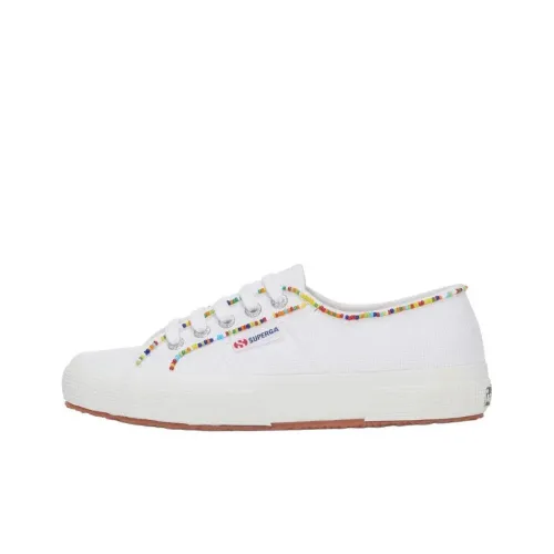 SUPERGA 2750 Многоцветный BEADS Низкие Кроссовки для скейтбординга Женские Белые