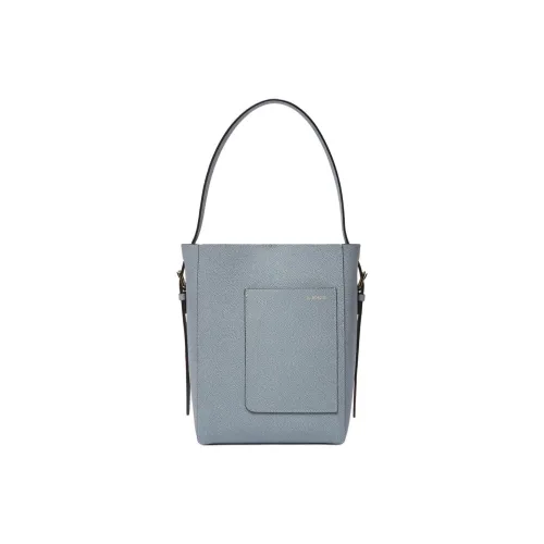 Valextra Soft Millepunte Телячья кожа Ведрообразная сумка Сумка через плечо Мини Женская Синяя