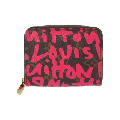 LOUIS VUITTON Zippy Холст Кошелек для монет Кошелек Женский Фуксия