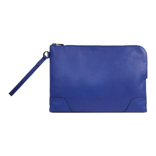 LANCEL GRAIN LEATHER Клатч Стандартный Мужской Кобальтовый синий