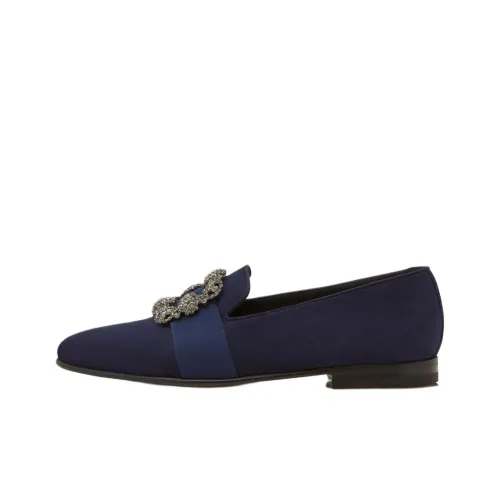 MANOLO BLAHNIK Carlton Лоферы Мужской Морской Синий