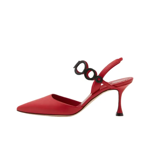 MANOLO BLAHNIK Sidi Узкий каблук Высокие каблуки 7 см Женские Красный
