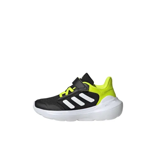 Adidas Tensaur Run 3,0 Устойчивые к истиранию Детские Лайфстайл Кроссовки Черный Белый Ярко-Желтый Флуоресцентный Детский