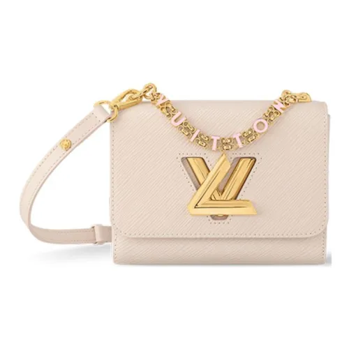 LOUIS VUITTON Twist Коровья кожа Портативная Сумка через плечо Сумка на плечо Женская Кварц Розовый Красный Бежевый