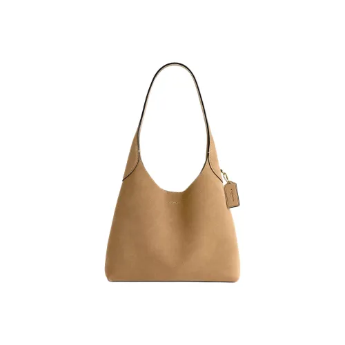 COACH Brooklyn Замша Тоут Сумка Сумка для покупок Сумка на плечо Средний Женская Песочный