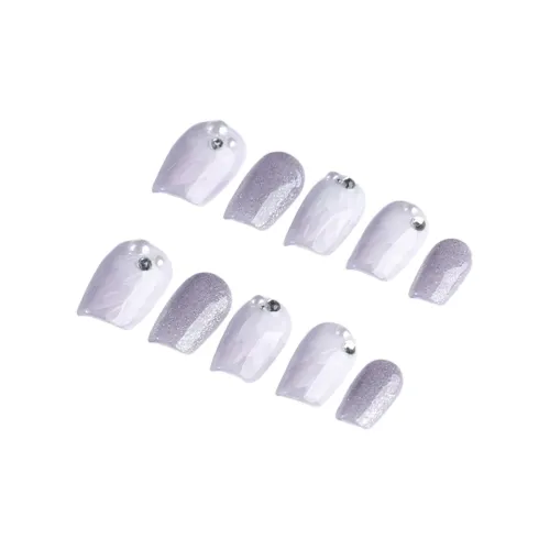 Fanze Aurora Таро Фиолетовый Текстура с Искрящимся Всплеском False Nail Короткий LADDER Фиолетовый Смудж 20мм