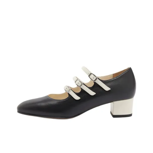 Carel Kina Half Грубый каблук Туфли Мэри Джейн 4CM Женские Черный