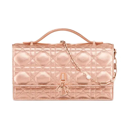 DIOR My Dior Телячья кожа Сумка через плечо Сумка Мини Женская Металлик