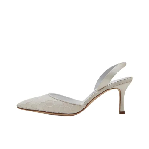 MANOLO BLAHNIK Carolyne Узкий каблук Высокие каблуки 7 см Женские Белые