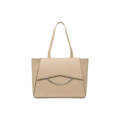 Karl Lagerfeld Телячья кожа Тоут Сумка Сумка для покупок Сумка на плечо Стандартная Женская Песочно-бежевая