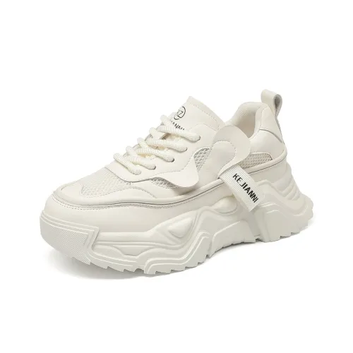 KEJIANNI Амортизация Легкий Увеличение Высоты Низкий Топ Толстая Подошва Кроссовки Женские