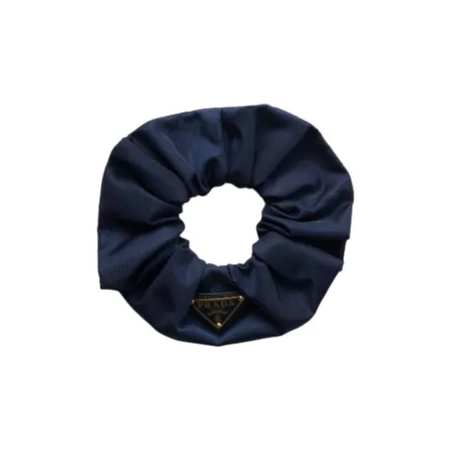 PRADA Переработанный полиамид Переработанный нейлон Эмаль Металл Резинка для волос Женские Морской синий