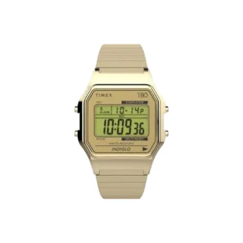 TIMEX T80 Collection Кварцевые часы механизм ремешок из нержавеющей стали 34 мм золотой циферблат унисекс