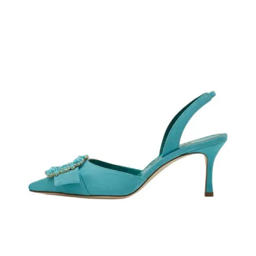 MANOLO BLAHNIK Gibsli Узкий каблук Высокие каблуки 7 см Женские Синий