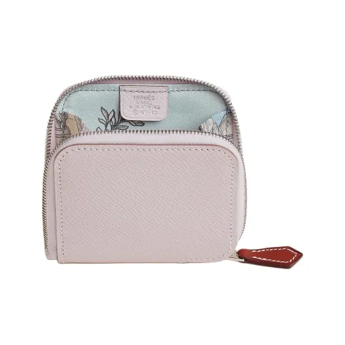 HERMES Silk'In Epsom Телячья кожа Мелочь Кошелек Женские Светло-фиолетовый Красный Paradise Синий Жемчужный