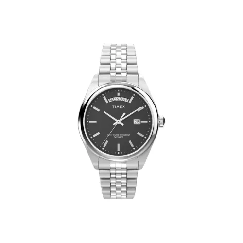 TIMEX Legacy Collection Мужские часы Кварцевый механизм Ремешок из нержавеющей стали 41 мм Черный циферблат