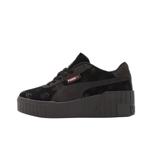 PUMA Cali Wedge Low Топ Скейтборд Кроссовки Женские Черные
