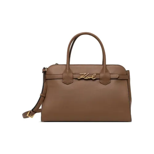 Karl Lagerfeld Телячья кожа Тоут Сумка Сумка для покупок Сумка на плечо Сумка Женская Коричневая