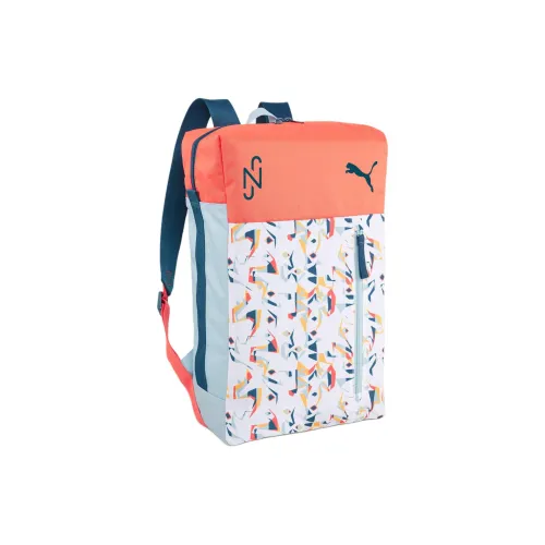 PUMA NEYMAR JR Коллаборация Полиэстер Рюкзак Стандартный Унисекс Белый Оранжевый