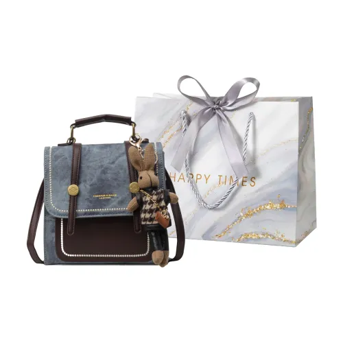 Miss Angel ПУ (полиуретан) Рюкзак Стандартный Большой Размер Женский Синий Черный Экрю