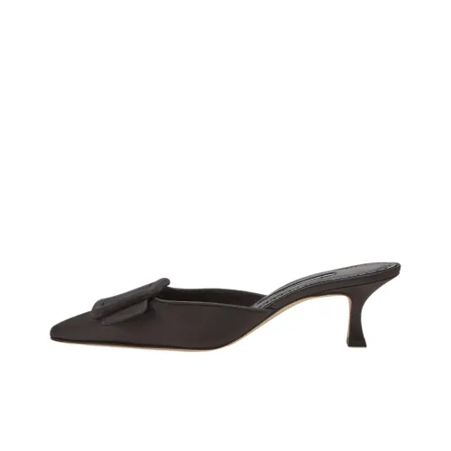 MANOLO BLAHNIK Домашние тапочки 5 см Женские Черные