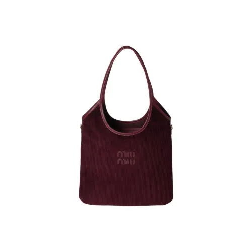 MIU MIU Ivy Ткань Сумка-тоут Сумка для покупок Сумка через плечо Стандартная Женская Фуксия и Кукурузный Желтый