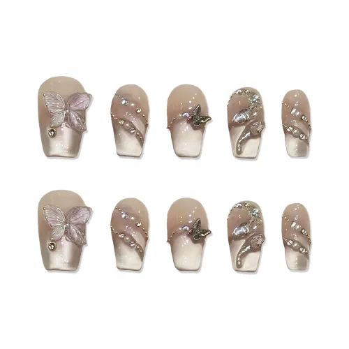 XIAMEIYU Бабочка Весна Знак Змеи Delicate Кошачий глаз Бабочка Премиум Короткий LADDER Розовый Smudge Кошачий глаз 20mm