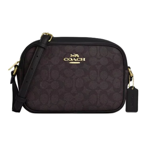 COACH Jamie Покрытый холст Сумка через плечо Маленькая Женская Коричневая