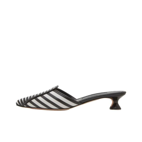 MANOLO BLAHNIK Домашние тапочки 3 см Женские Черный белый