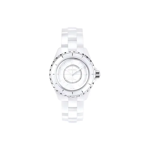 CHANEL J12 Часы Кварцевый механизм Керамика Ремешок 38 мм Белый циферблат Женские