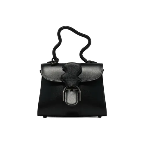 Delvau Brillant Коробка Голень Телячья кожа Одно плечо Сумка Мини Женские Черный