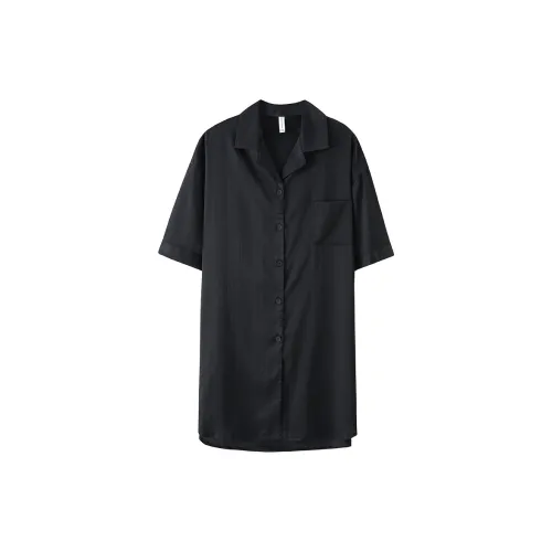 Qin Jing Ночная сорочка Женская Черная